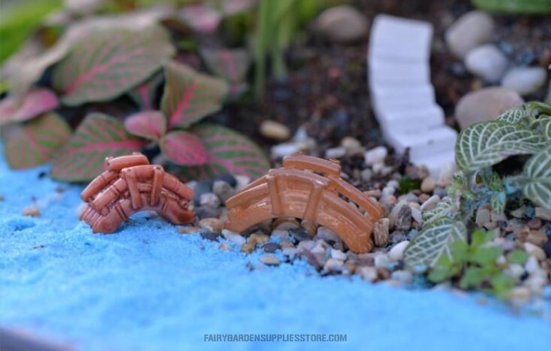 Mini Fairy Garden Bridge Miniature Landscape Terrarium Decor Tool Garden Crafts Pot Bonsai Garden Accessories Aquarium Micro Landscape Model Ornament Bamboo Bridge Plastic Craft - 描述图 4