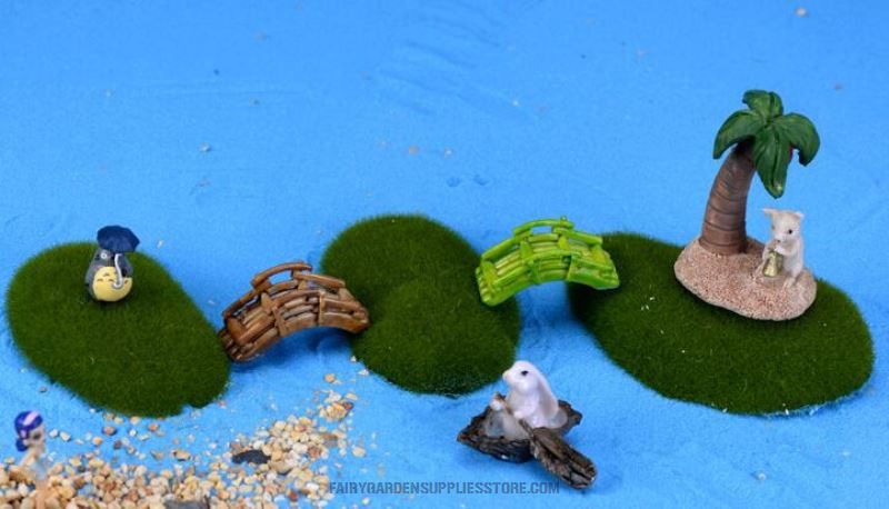 Mini Fairy Garden Bridge Miniature Landscape Terrarium Decor Tool Garden Crafts Pot Bonsai Garden Accessories Aquarium Micro Landscape Model Ornament Bamboo Bridge Plastic Craft - 描述图 6