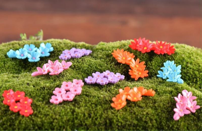 Pot Bonsai Color Small Flower Emulational Flower Fairy Garden Micro Landscape Miniature Garden Indoor Fairy Garden Decoration Diy Landscaping Terrariums Fairy Garden Accessories Fairy Garden Ornament - 描述图 1