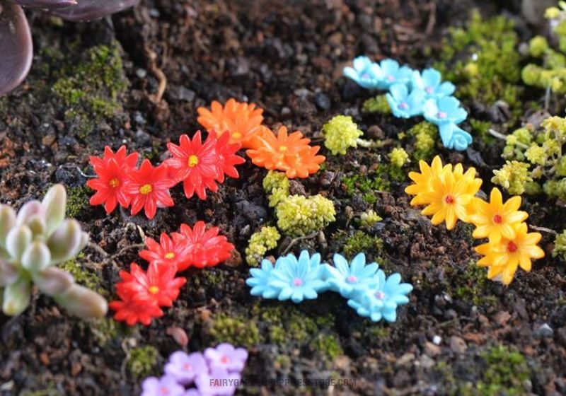 Pot Bonsai Color Small Flower Emulational Flower Fairy Garden Micro Landscape Miniature Garden Indoor Fairy Garden Decoration Diy Landscaping Terrariums Fairy Garden Accessories Fairy Garden Ornament - 描述图 2