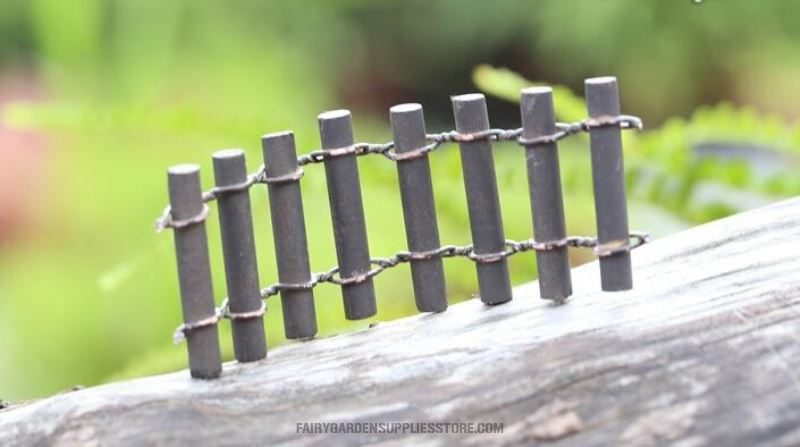 Terrariums Fairy Garden Fence Round Wooden Fence Small Fence Aquarium Micro Landscape Miniature Garden Barrier Small Fairy Garden Decoration Small Fence Fairy Garden Ornament Bend Fairy Garden Accessories Diy Toys Wooden Fence - 描述图 1