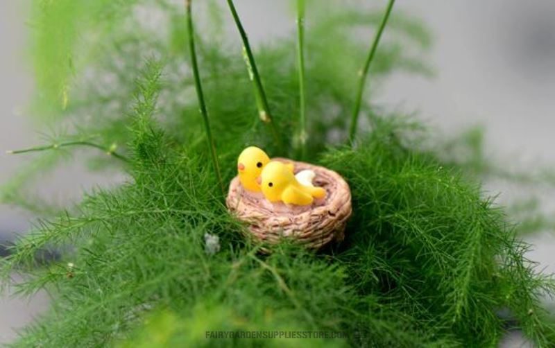 Mini Fairy Garden Bird Oriole Micro Landscape Miniature Garden Fairy Garden Decoration Fairy Garden Accessories Lovely Birds Small Cartoon Mini Fairy Garden Ornament Terrariums Bonsai Resin Nest - 描述图 5