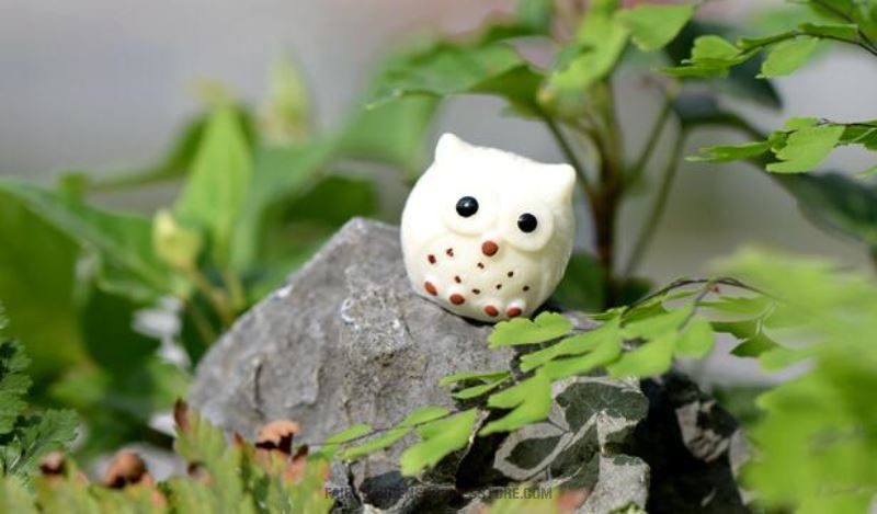 4Color Small Owls Resin Artificial Miniature Garden Fairy Garden Decoration Terrariums Fairy Garden Accessories Pot Bonsai Fairy Garden Ornament Diy Assemble Resin Small Birds Fairy Garden Animal Toys - 描述图 5