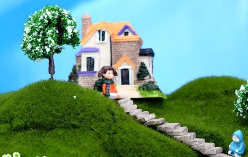 Terrariums Fairy Garden Stone Steps Emulational Stairs Bonsai Bend Small Road Ladder Aisle Diy Craft Resin Fairy Garden Decoration Fairy Garden Accessories - 描述图 3