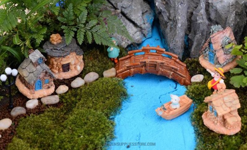 Mini House Villa Woodland Fairy Figurines Castle Diy Fairy Garden Miniatures Castles Terrarium Figurines Bonsai Fairy Garden Accessories Elves Castle Stone House Ecology Bottle Bonsai - 描述图 1