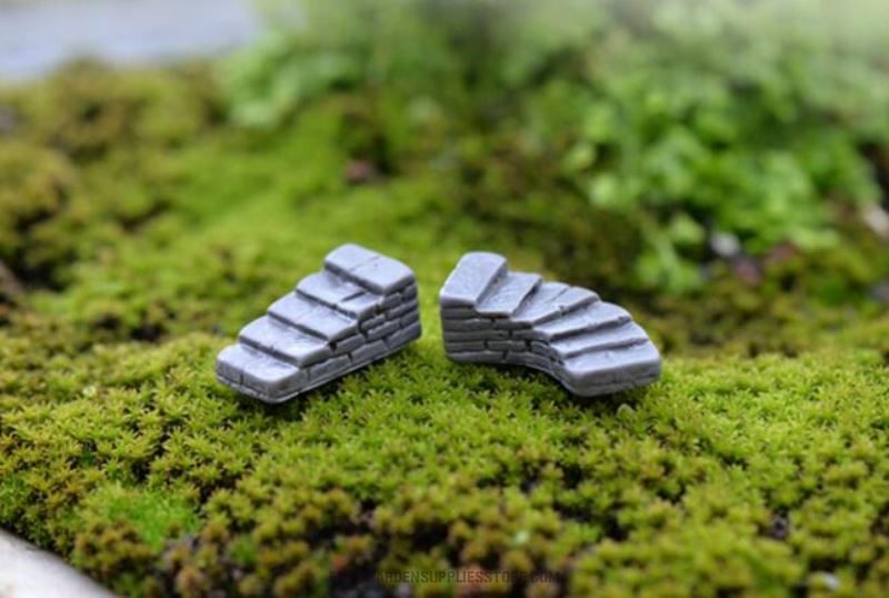 Terrariums Bonsai Stone Steps Small Stairs Road Stairs Moss And Lichen Fairy Garden Micro Landscape Miniature Garden Fairy Garden Decoration Fairy Garden Accessories Resin Arts And Crafts - 描述图 1