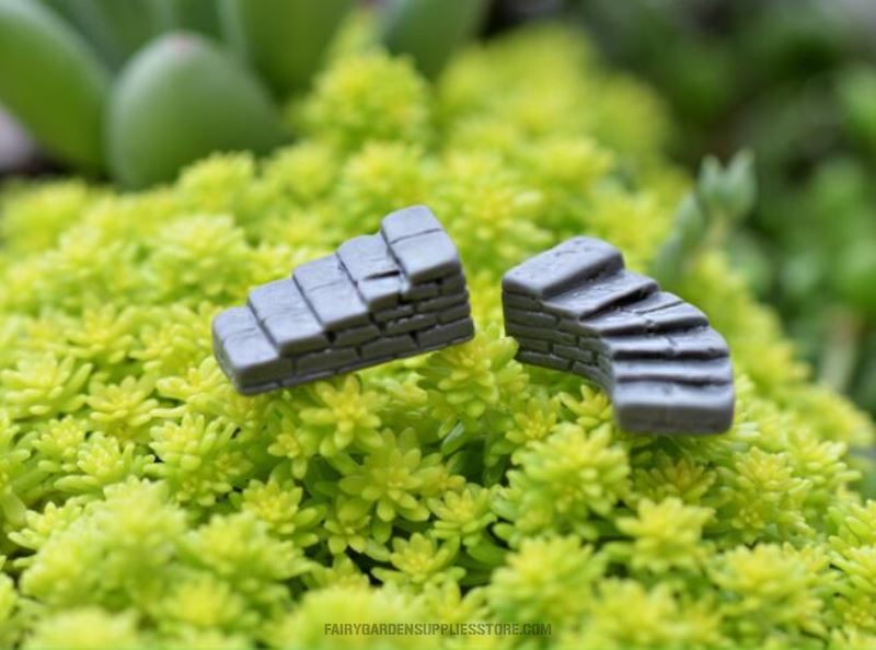 Terrariums Bonsai Stone Steps Small Stairs Road Stairs Moss And Lichen Fairy Garden Micro Landscape Miniature Garden Fairy Garden Decoration Fairy Garden Accessories Resin Arts And Crafts - 描述图 2