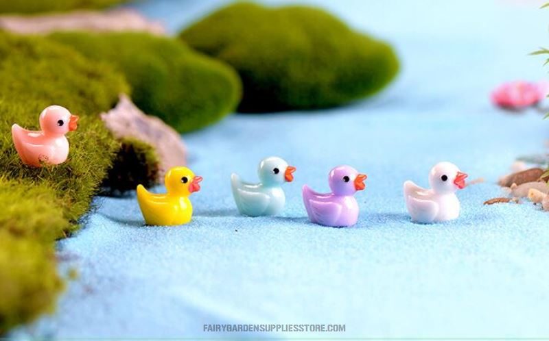 Mini Fairy Garden Small Yellow Duck Doll Toys Pendant Miniature Garden Aquarium Fairy Garden Decoration Terrariums Fairy Garden Accessories Resin Arts And Crafts Original Bonsai Animal - 描述图 6