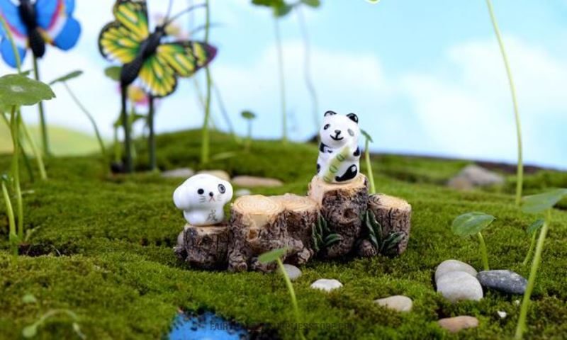 Miniature Garden Decorate Fairy Garden Decoration Stump Bridge Fairy Garden Accessories Comic Cartoon Emulational Stub Bridge - 描述图 1