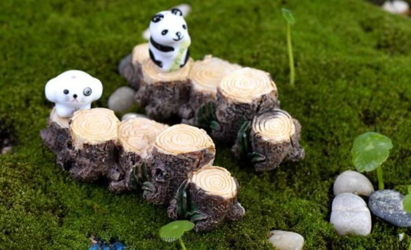 Miniature Garden Decorate Fairy Garden Decoration Stump Bridge Fairy Garden Accessories Comic Cartoon Emulational Stub Bridge - 描述图 2