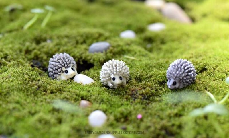 Mini Fairy Garden Hedgehog Diy Miniatures Terrarium Figurines Mini Garden Decoration Hedgehog Fairy Garden Chair Craft Decoration Resin Garden Ornament Cute Animal - 描述图 4