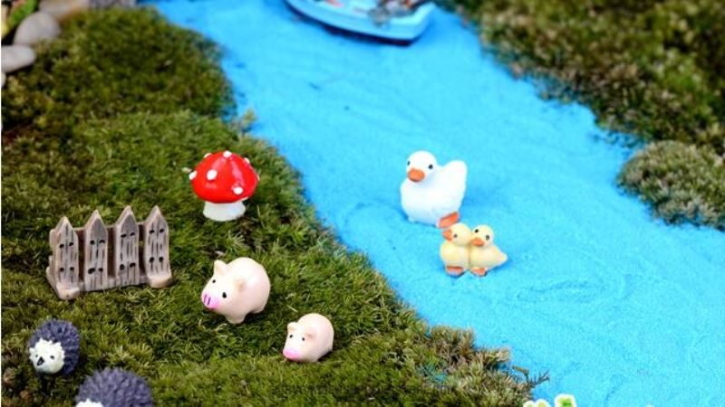 Small Dog Small Pig Cartoon Animal Three-piece Doll Original Fairy Garden Micro Landscape Miniature Garden Small Fairy Garden Decoration Fairy Garden Accessories Resin Arts And Crafts - 描述图 5