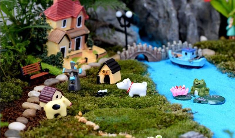 Small Dog Small Pig Cartoon Animal Three-piece Doll Original Fairy Garden Micro Landscape Miniature Garden Small Fairy Garden Decoration Fairy Garden Accessories Resin Arts And Crafts - 描述图 6