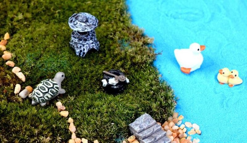 Small Dog Small Pig Cartoon Animal Three-piece Doll Original Fairy Garden Micro Landscape Miniature Garden Small Fairy Garden Decoration Fairy Garden Accessories Resin Arts And Crafts - 描述图 7