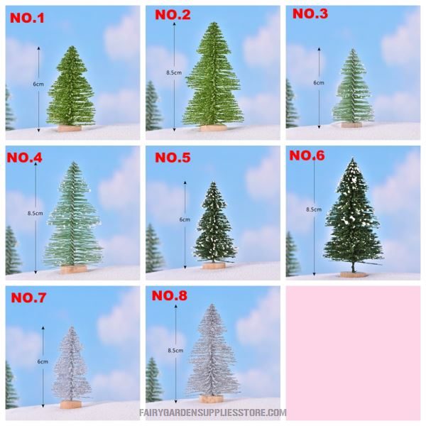 Fairy Garden Plants Artificial Christmas Tree Terrariums Fairy Garden Pine Tree Crafts Building Landscaping Fairy Garden Accessories Supplies - 描述图 1