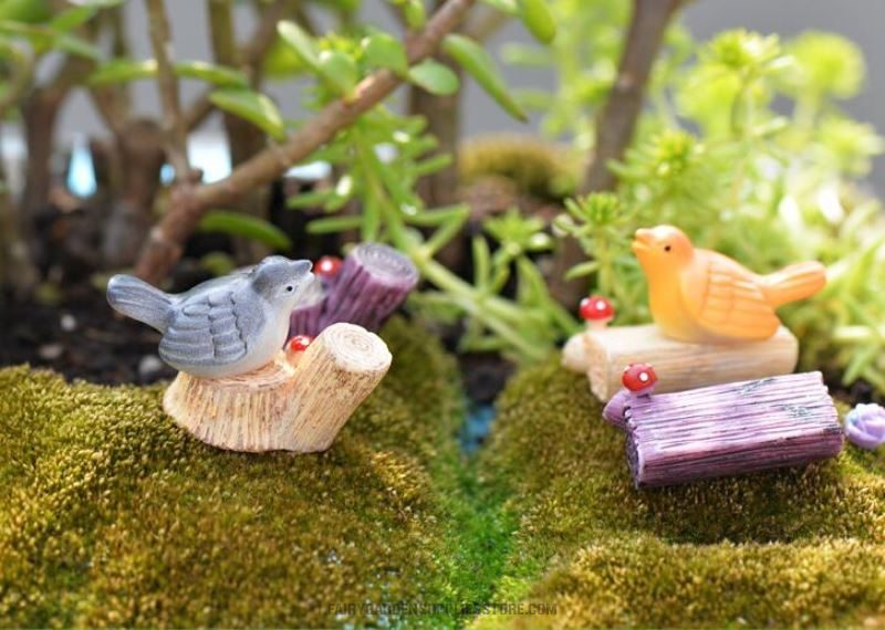 Cute 4Color Small Birds Diy Assemble Pot Bonsai Resin Craftwork Moss Fairy Garden Micro Landscape Miniature Garden Ecology Bottle Fairy Garden Decoration Emulational Animals - 描述图 5