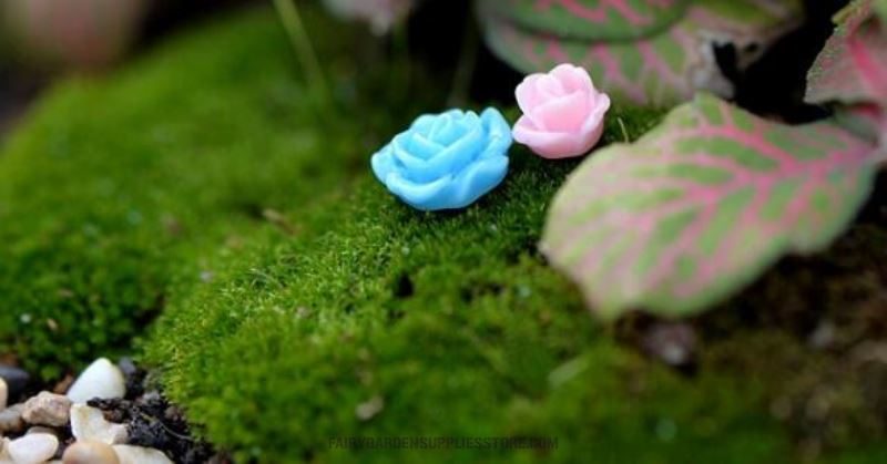 Lovely Mini Fairy Garden Flower Emulational Plant Terrariums Micro Landscape Miniature Garden Rose Resin Craftwork Small Fairy Garden Ornament Fairy Garden Accessories Decorate Pot Bonsai Diy Material - 描述图 3