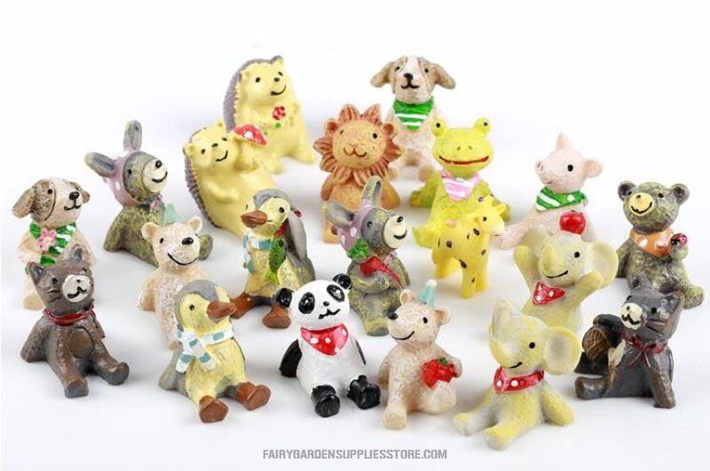 Small Animal Resin Pot Bonsai Fairy Garden Decoration Aquarium Fairy Garden Accessories 20Style Terrariums Small Animal Arts And Crafts Artificial Lion Elephant Donkey Bear Hedgehog Penguin Lovely Gift - 描述图 2