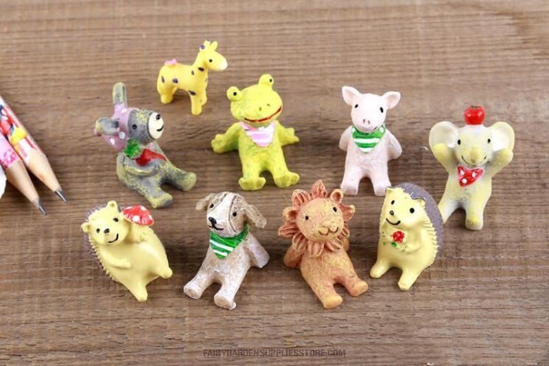 Small Animal Resin Pot Bonsai Fairy Garden Decoration Aquarium Fairy Garden Accessories 20Style Terrariums Small Animal Arts And Crafts Artificial Lion Elephant Donkey Bear Hedgehog Penguin Lovely Gift - 描述图 4