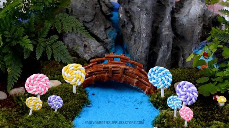 Mini Resin Lollipop Terrariums Fairy Garden Accessories Micro Landscape Miniature Garden Fairy Garden Ornament Lovely Lollipop Diy Assemble Fairy Garden Decoration Fairy Garden Toys - 描述图 1