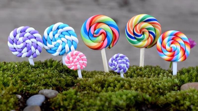 Mini Resin Lollipop Terrariums Fairy Garden Accessories Micro Landscape Miniature Garden Fairy Garden Ornament Lovely Lollipop Diy Assemble Fairy Garden Decoration Fairy Garden Toys - 描述图 2