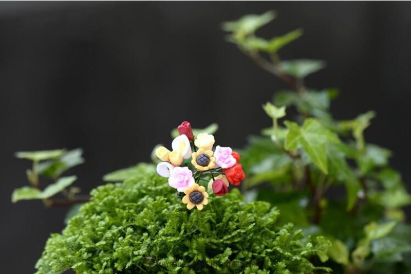 Pot Bonsai Artificial Plants Moss Fairy Garden Micro Landscape Miniature Garden Fairy Garden Ornament Emulational Flower Calla Tulips Diy Assemble Small Fairy Garden Decoration Terrariums Fairy Garden Accessories - 描述图 2