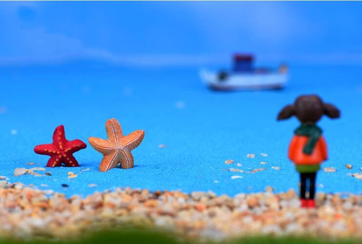 Aquarium Small Starfish Horn Starfish Mediterranean Sea Style Resin Fairy Garden Decoration Pot Bonsai Fairy Garden Accessories Fairy Garden Micro Landscape Miniature Garden Original Decorate Terrariums Artificial Animal - 描述图 1
