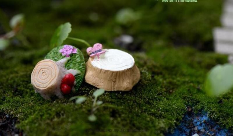 Mini Fairy Garden Accessories Artificial Mushroom Tree Stump Bonsai Miniature Fairy Garden Terrarium Home Houses Decoration Mini Craft Micro Landscaping Decor Diy Fairy Garden Ornament Flower Pot Plant Decoration Figurine - 描述图 2