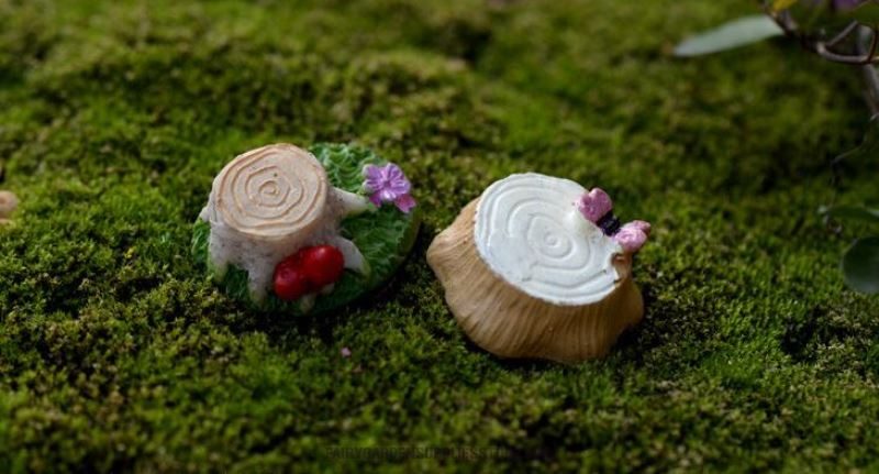 Mini Fairy Garden Accessories Artificial Mushroom Tree Stump Bonsai Miniature Fairy Garden Terrarium Home Houses Decoration Mini Craft Micro Landscaping Decor Diy Fairy Garden Ornament Flower Pot Plant Decoration Figurine - 描述图 3