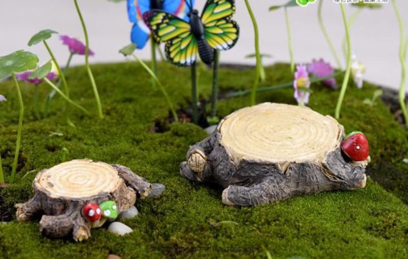 Mini Terrariums Fairy Garden Accessories Artificial Mushroom Tree Stump Bonsai Miniature Fairy Garden Pot Bonsai Home Houses Decoration Mini Craft Micro Landscaping Decor Diy Fairy Garden Ornament Flower Pot Plant Decoration Figurine - 描述图 2