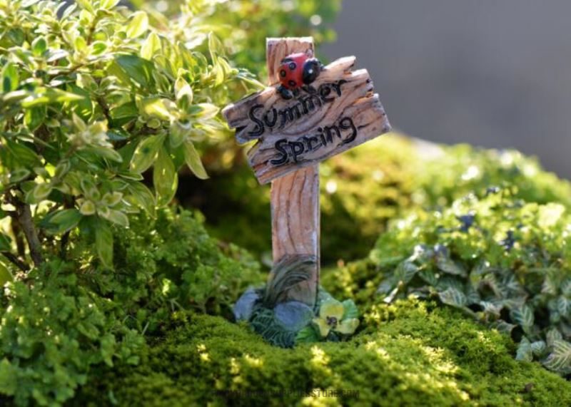 Mini Fairy Garden Road Sign Pot Bonsai Welcome Stake Figurines Miniature Craft Signpost Fairy Garden Miniature Bonsai Micro Landscape Terrariums Doll House Decor - 描述图 4