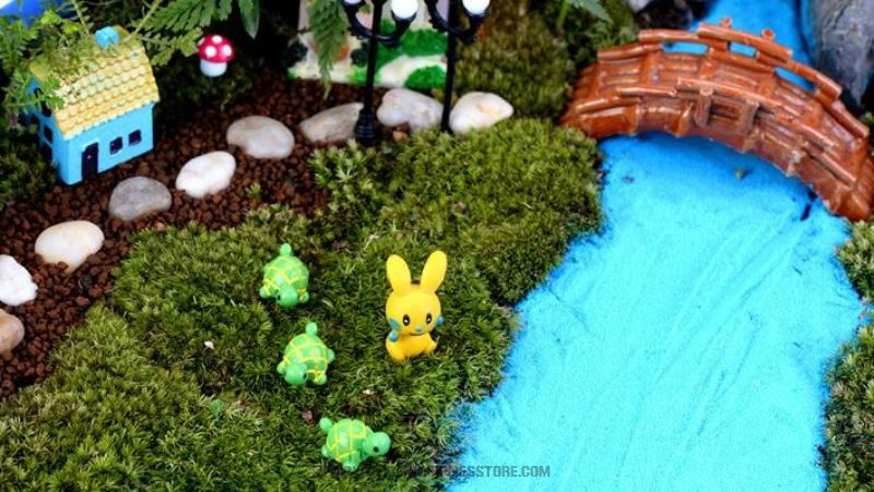 Cute Mini Fairy Garden Tortoise Micro Landscape Animals Miniature Garden Ecology Bottle Green Small Tortoise Doll Figurine Diy Landscaping Essential Moss Terrarium House Home Desktop Succulents Decor - 描述图 3