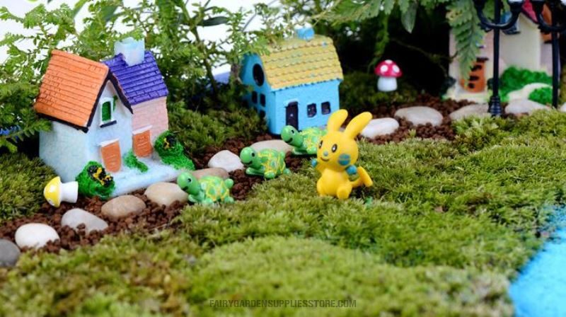 Cute Mini Fairy Garden Tortoise Micro Landscape Animals Miniature Garden Ecology Bottle Green Small Tortoise Doll Figurine Diy Landscaping Essential Moss Terrarium House Home Desktop Succulents Decor - 描述图 4