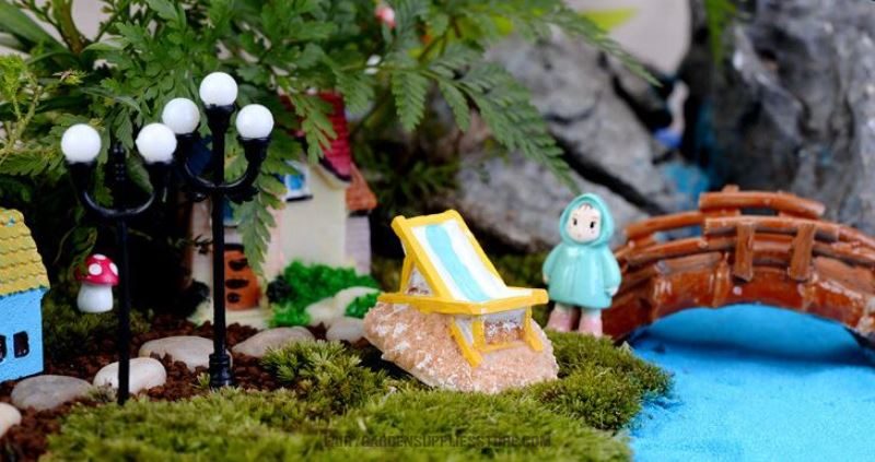 Pot Bonsai Moss Fairy Garden Furniture Micro Landscape Miniature Garden Terrariums Fairy Garden Ornament Beach Chair Diy Assemble Fairy Garden Decoration Fairy Garden Accessories Toys Wholesale - 描述图 4