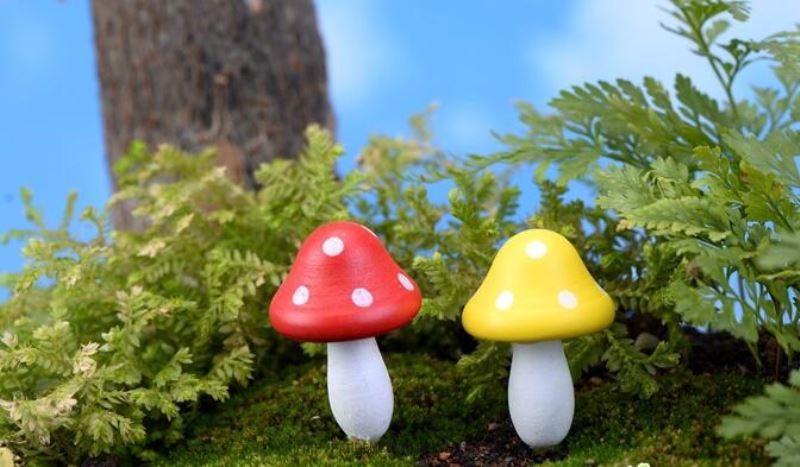 Artificial Plant Ornament Foam Mushroom Fairy Garden Micro Landscape Miniature Garden Pot Bonsai Fairy Garden Decoration Fairy Garden Accessories Multicolour Mushroom - 描述图 1