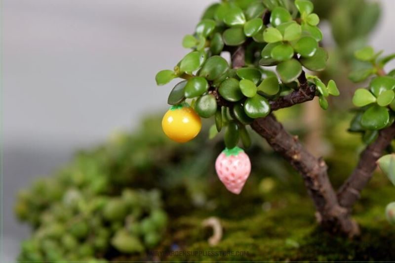 Mini Fairy Garden Fruits Micro Landscape Miniature Garden Decorate Fairy Garden Decoration Fairy Garden Accessories Artificial Apple Banana Plant Groceries Emulational Styles - 描述图 1