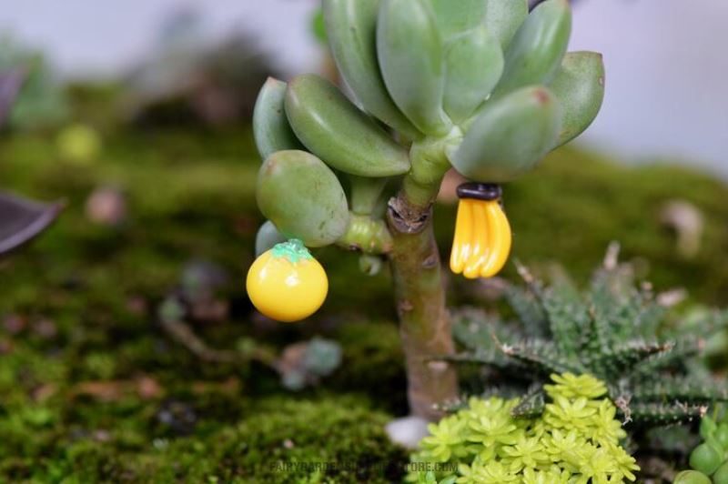 Mini Fairy Garden Fruits Micro Landscape Miniature Garden Decorate Fairy Garden Decoration Fairy Garden Accessories Artificial Apple Banana Plant Groceries Emulational Styles - 描述图 2
