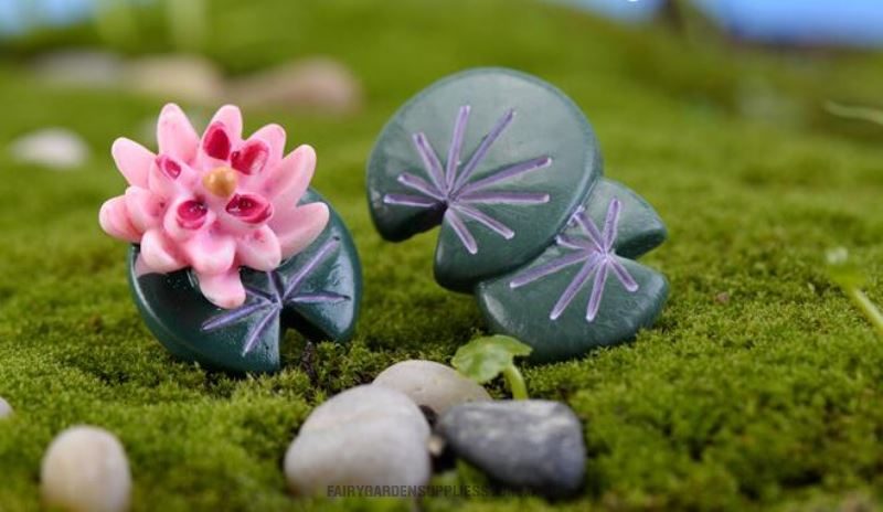 Moss Fairy Garden Lotus Micro Landscape Miniature Garden Decorate Terrariums Fairy Garden Decoration Pot Bonsai Fairy Garden Accessories Lotus Leaf Small Flower Diy Material Wholesale Resin Plants - 描述图 4