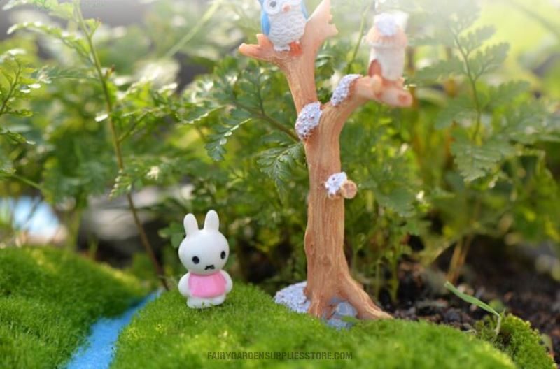 Mini Fairy Garden Decoration Resin Tree Owls Terrariums Fairy Garden Accessories Emulational Branch Plant Animal Diy Assemble Pot Bonsai Table Decoration Accessories - 描述图 2