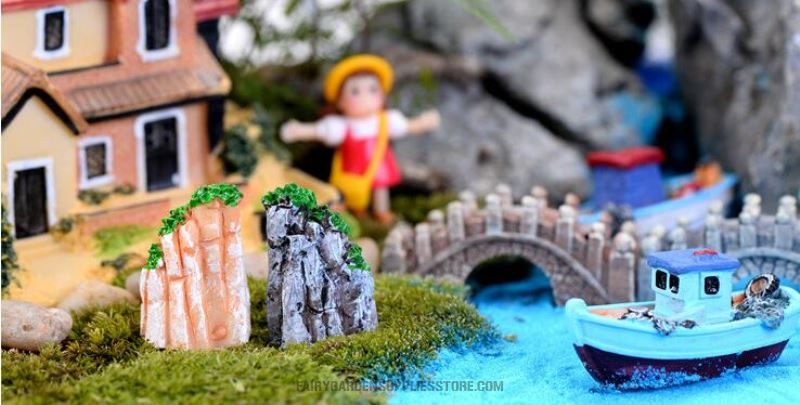 Pot Bonsai Moss Fairy Garden Rockery Micro Landscape Miniature Garden Fairy Garden Decoration Terrariums Fairy Garden Accessories Ecology Bottle Three-colour Landscaping Rockery Succulent Plants Pot Small Resin Mountain - 描述图 2