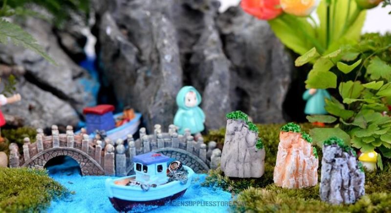 Pot Bonsai Moss Fairy Garden Rockery Micro Landscape Miniature Garden Fairy Garden Decoration Terrariums Fairy Garden Accessories Ecology Bottle Three-colour Landscaping Rockery Succulent Plants Pot Small Resin Mountain - 描述图 4