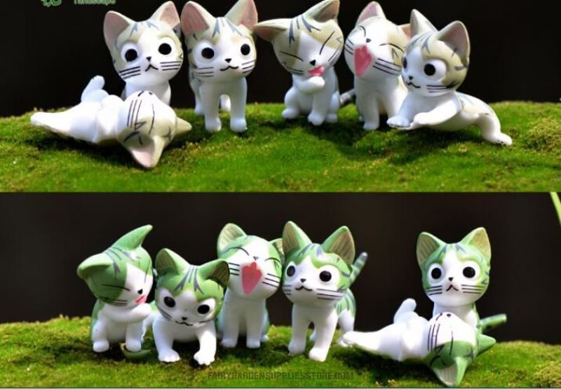 Resin Crafts Accessories Decor Animals Chis Cats Doll Toy Figurine Toys Succulent Plants Terrariums Fairy Garden Ornament Pot Bonsai Fairy Garden Accessories Child Gift - 描述图 1