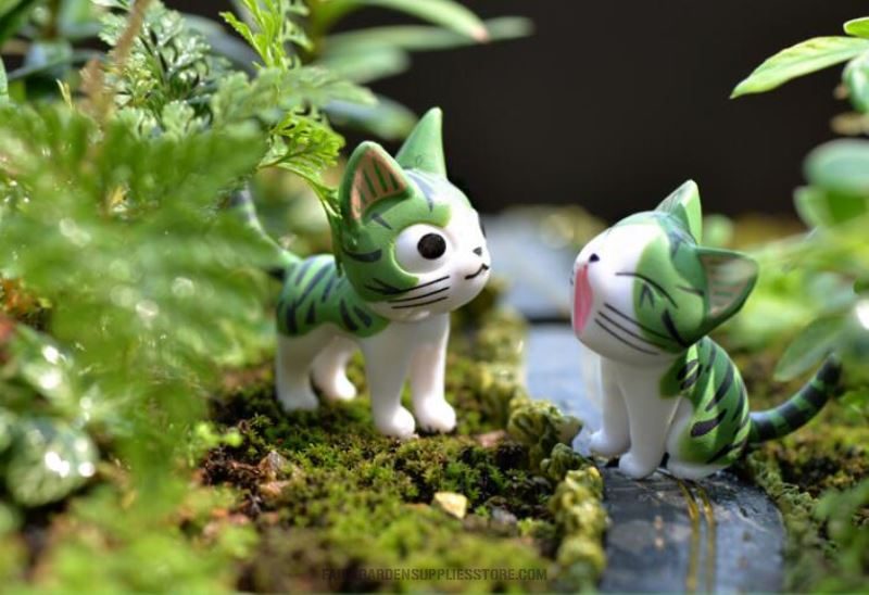 Resin Crafts Accessories Decor Animals Chis Cats Doll Toy Figurine Toys Succulent Plants Terrariums Fairy Garden Ornament Pot Bonsai Fairy Garden Accessories Child Gift - 描述图 3