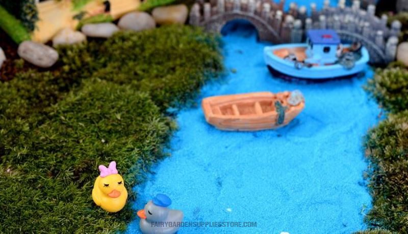 Resin Moss Fairy Garden Mini Duck Micro Landscape Miniature Garden Pot Bonsai Fairy Garden Ornament Lovers Duck Doll Diy Assemble Toys Terrariums Fairy Garden Decoration Aquarium Fairy Garden Accessories - 描述图 4