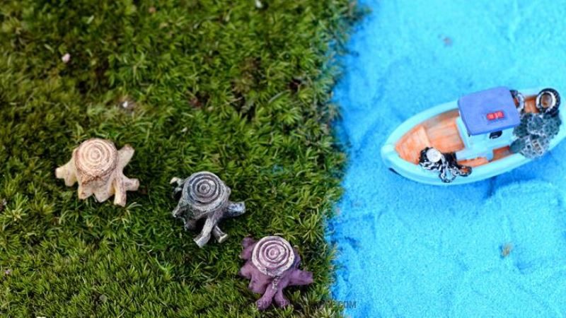 Mini Fairy Garden Stump Decoration Terrariums Fairy Garden Accessories Small Stub Stump Resin Stake Original Craftwork Pot Bonsai Micro Landscape Miniature Garden Plants Figurine - 描述图 2