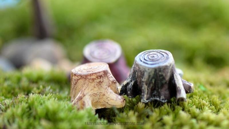 Mini Fairy Garden Stump Decoration Terrariums Fairy Garden Accessories Small Stub Stump Resin Stake Original Craftwork Pot Bonsai Micro Landscape Miniature Garden Plants Figurine - 描述图 5