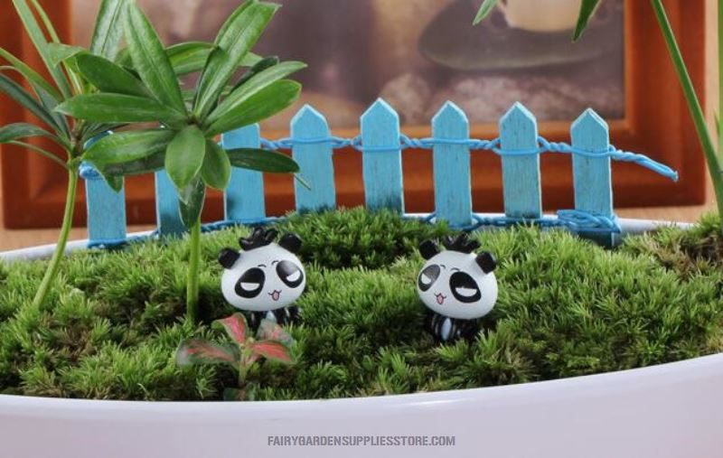 Cute Panda Fairy Garden Figurine Resin Cartoon Bear Ornament For Moss Micro Landscape, Miniature Garden & Terrarium Decor - 描述图 2