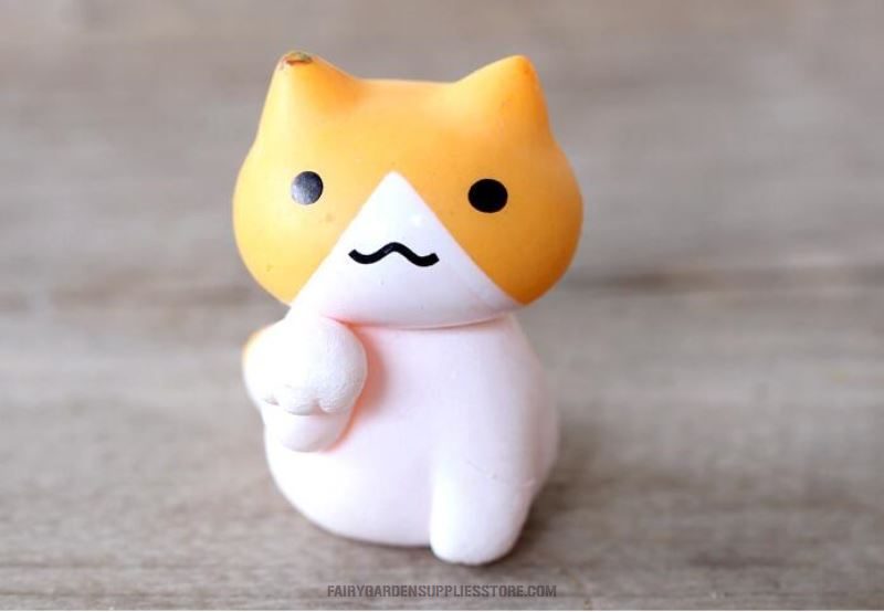 Mini Fairy Garden Cat Micro Landscape Miniature Garden Fairy Garden Ornament Lucky Cat Diy Assemble Small Pot Bonsai Fairy Garden Decoration Terrariums Fairy Garden Accessories Animal Toys - 描述图 2