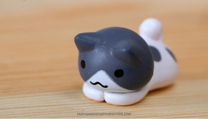 Mini Fairy Garden Cat Micro Landscape Miniature Garden Fairy Garden Ornament Lucky Cat Diy Assemble Small Pot Bonsai Fairy Garden Decoration Terrariums Fairy Garden Accessories Animal Toys - 描述图 3