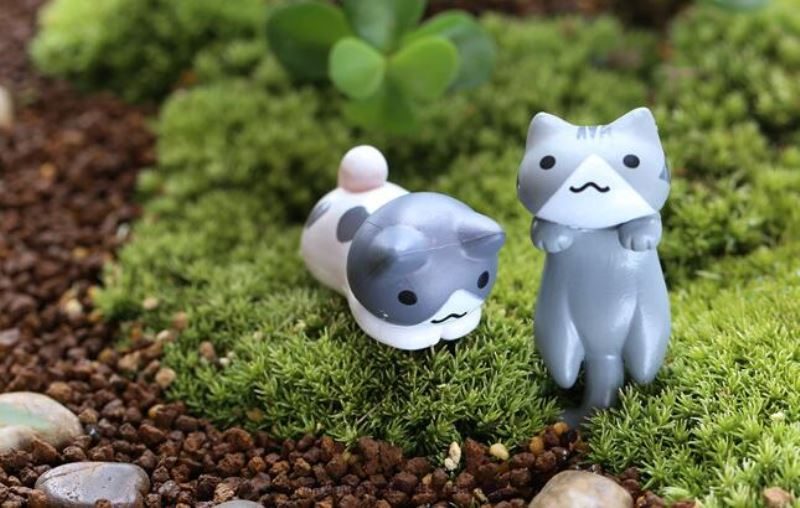 Mini Fairy Garden Cat Micro Landscape Miniature Garden Fairy Garden Ornament Lucky Cat Diy Assemble Small Pot Bonsai Fairy Garden Decoration Terrariums Fairy Garden Accessories Animal Toys - 描述图 6